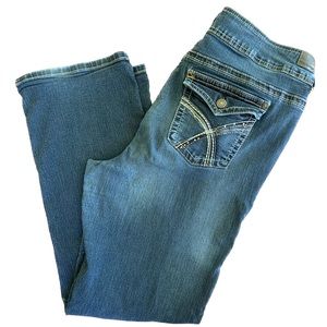 WALLFLOWER VINTAGE Womens Denim Blue Jeans SIZE 18 Plus Flare Cotton Polyester